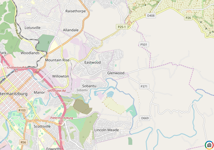 Map location of Glenwood